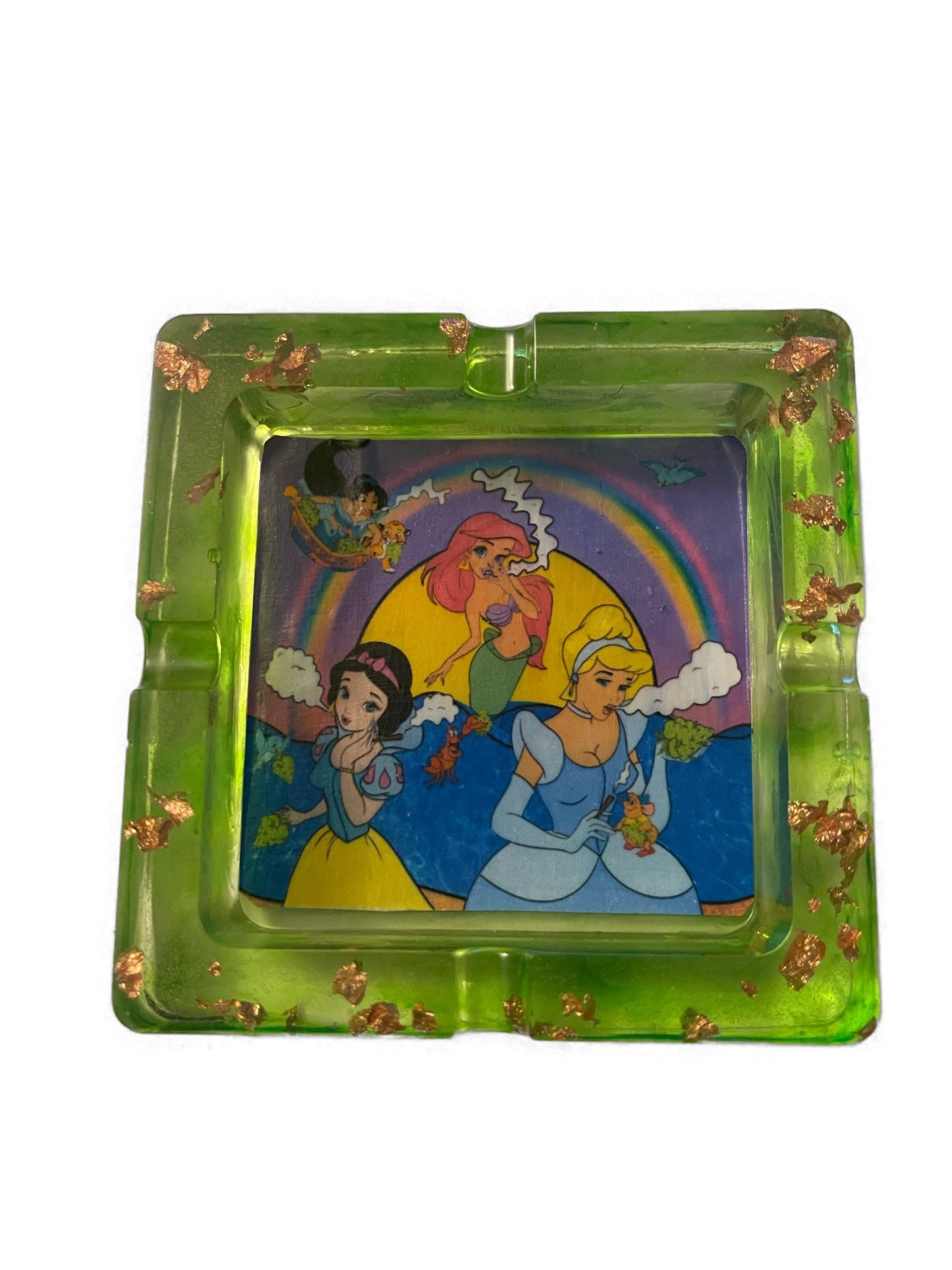 Green personalised ashtray, smoking accessories, ashtrays, gifts for him, gifts for her