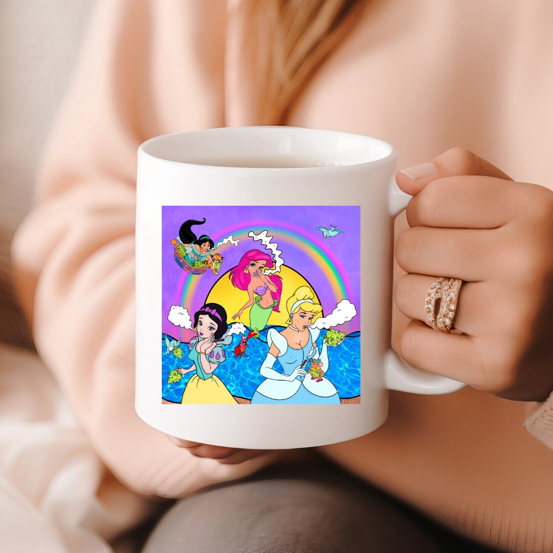 princess mug, ashtray mug, christmas gift, smoking princess, 420 mug, gift for her,